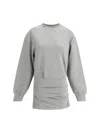 Attico Grey Crewneck Mini Dress With Logo Lettering On The Front And Tight Skirt In Gray