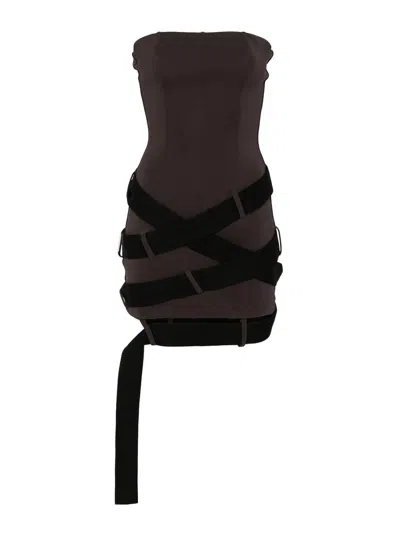 Attico Mini Dress In Brown