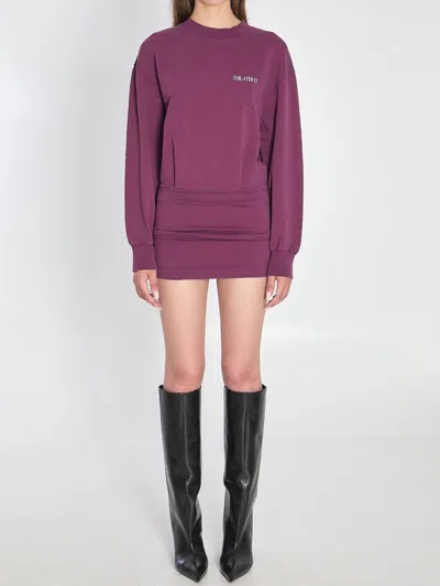 Attico Mini Dress In Burgundy