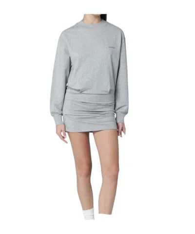 Attico Mini Dress In Cotton Blend In Gray