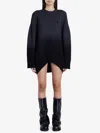 Attico Mini Dress In Wool And Cashmere In Grey