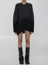 Attico Mini Dress In Wool And Cashmere In Multi