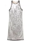 Attico Sequin-embellished Mini Dress In Metallic