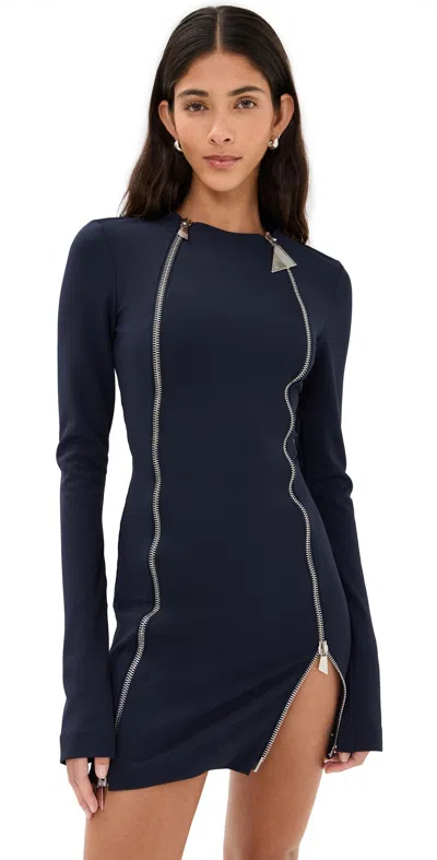 Attico Mini Dress Navy Blue