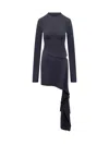 Attico Navy Blue Mini Dress In Blue