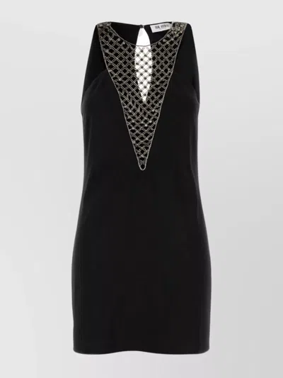 ATTICO MINI DRESS SABLE FITTED SILHOUETTE KEYHOLE BACK