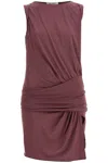 Attico Women's Mini Dress Slim Con Scollo Ampio In Mauve Scuro In Viscosa In Purple