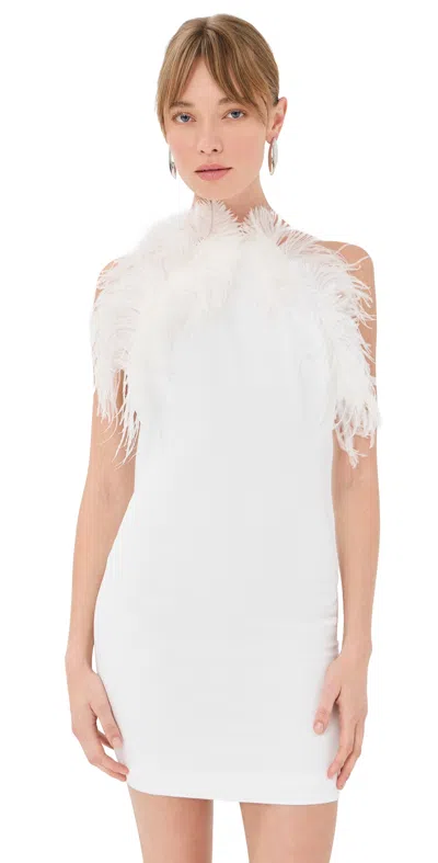 Attico Mini Feather Dress In White