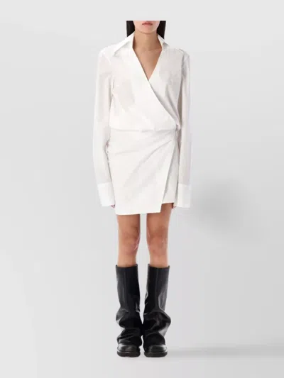 ATTICO MINI DRESS WITH ASYMMETRIC HEM AND WRAP DESIGN