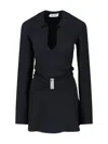 Attico Mini Dress With Deep V-neck In Black