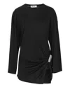 Attico Mini Dress With Distinctive Curling Detail And Logo In Black