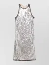 Attico Mini Dress With Sequin Embellishment And Back Slit