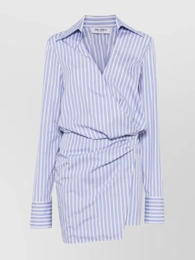 Attico Mini Dress With Stripes And Wrap Design In Multicolour