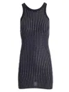 Attico Fitted Midi Dress With Shimmering Embellishments In Black