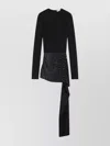 Attico Mini Dress With Thermostrass Studs And Asymmetric Hem In Black