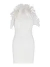 Attico Mini Feather Dress In White