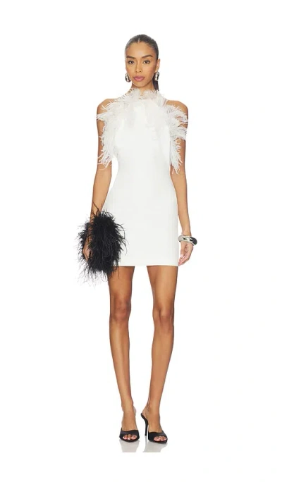 Attico Mini Feather Dress In White