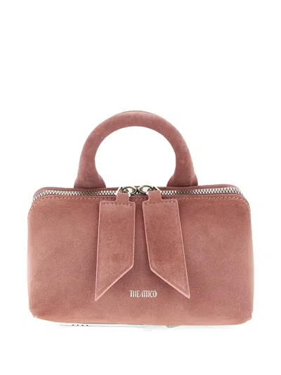 Attico Mini Friday Embossed-logo Handle Bag In Pink