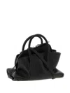 Attico Mini Leather Shoulder Bag With Dual Zip Closure In Black