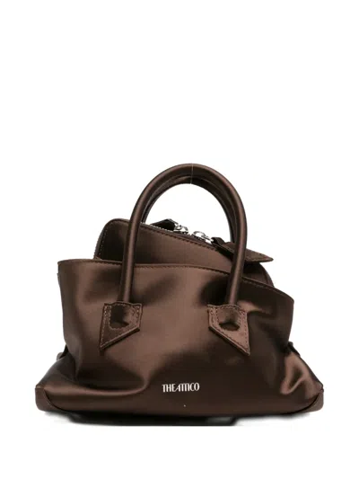 Attico Mini La Passegiata Satin Tote Bag In Burgundy