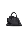 Attico Mini Leather Shoulder Bag With Dual Zip Closure In Black
