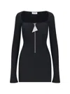 Attico Mini Logo Dress In Black  