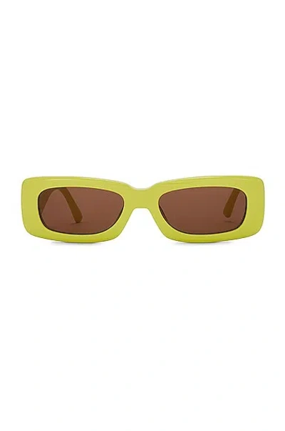 Attico Mini Marfa Rectangular Sunglasses In Yellow