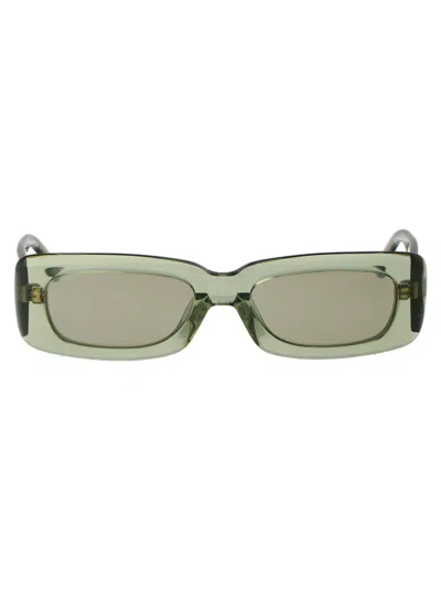 Attico Mini Marfa Sunglasses In 18 Green Gold Green