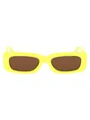 Attico Mini Marfa Squared Acetate Sunglasses In Lemon/yellowgold/brown