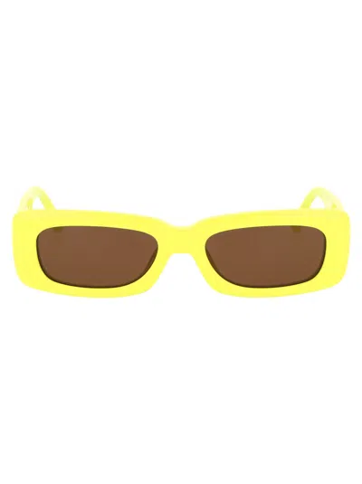 Attico Mini Marfa Squared Acetate Sunglasses In Lemon,brown