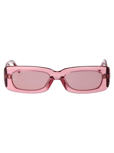 Attico Mini Marfa Sunglasses In Powderpink/silver/pink