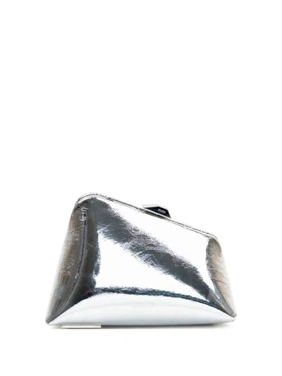 Attico Mini Midnight Clutch Bag In Silver
