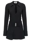 Attico Mini Dress With Deep V-neck In Black