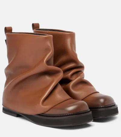Attico Mini Robin Leather Combat Boots