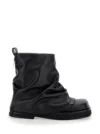 Attico 'mini Robin' Black Ankle Boots With Logo Plaque On The Rear And Pull-tab At The Heel
