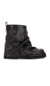 Attico Combat Mini Robin Black Leather Boot In 黑色