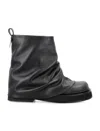 Attico 'mini Robin' Black Ankle Boots With Logo Plaque On The Rear And Pull-tab At The Heel In Black