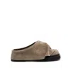 Attico 'square Toe Suede Finish Flat Sole Loafers'