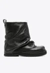 Attico 'mini Robin' Black Ankle Boots With Logo Plaque On The Rear And Pull-tab At The Heel In Black