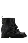 Attico 'mini Robin' Black Ankle Boots With Logo Plaque On The Rear And Pull-tab At The Heel In Black