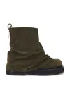 Attico Khaki Mini Robin Combat Boots In Powder Green
