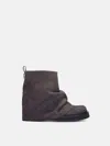 Attico 'mini Robin' Black Ankle Boots With Logo Plaque On The Rear And Pull-tab At The Heel In Dark Grey