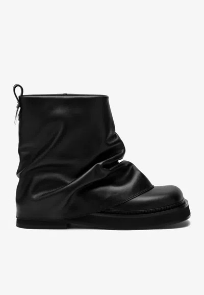 ATTICO MINI ROBIN LEATHER COMBAT BOOTS