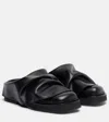 Attico Black Leather Mules