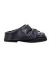Attico Black Leather Mules
