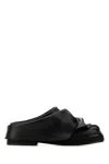 Attico Black Leather Mules