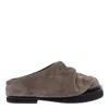 Attico 'square Toe Suede Finish Flat Sole Loafers' In Beige