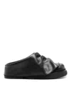 Attico Black Leather Mules In Negro