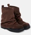Attico Mini Robin Suede Ankle Boots In Brown