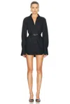Attico Mini Dress With Deep V-neck In Black